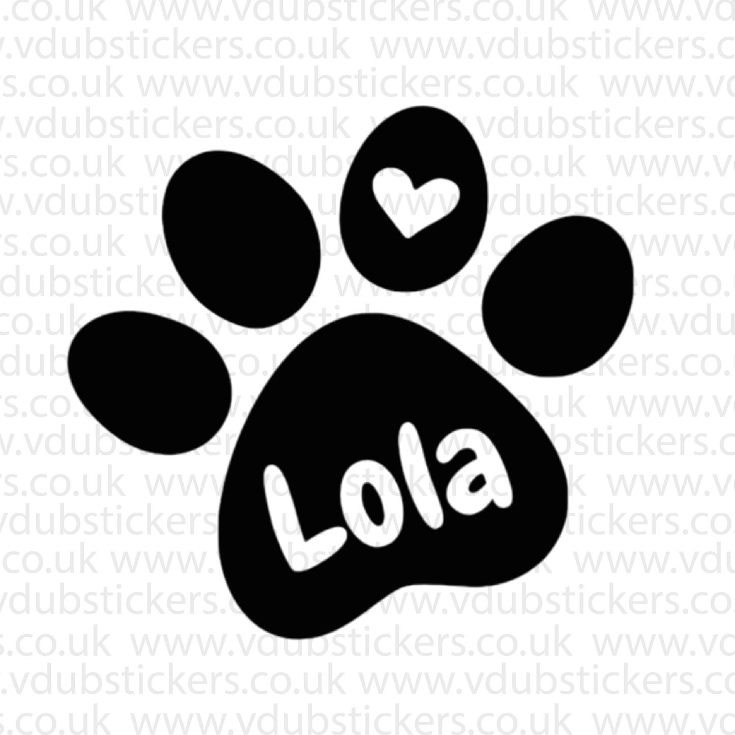 Personalised Dog Paw Vinyl Decal