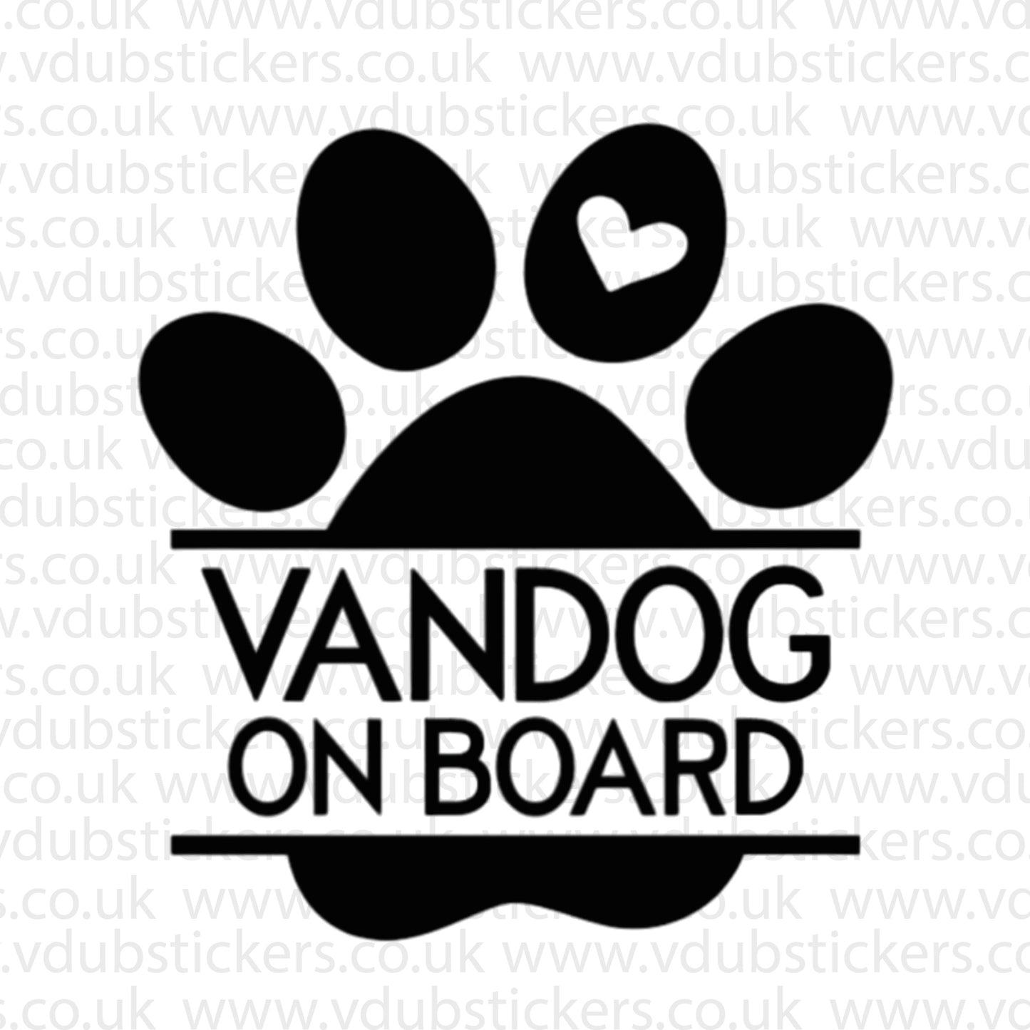 Vandog On Board Vinyl Decal