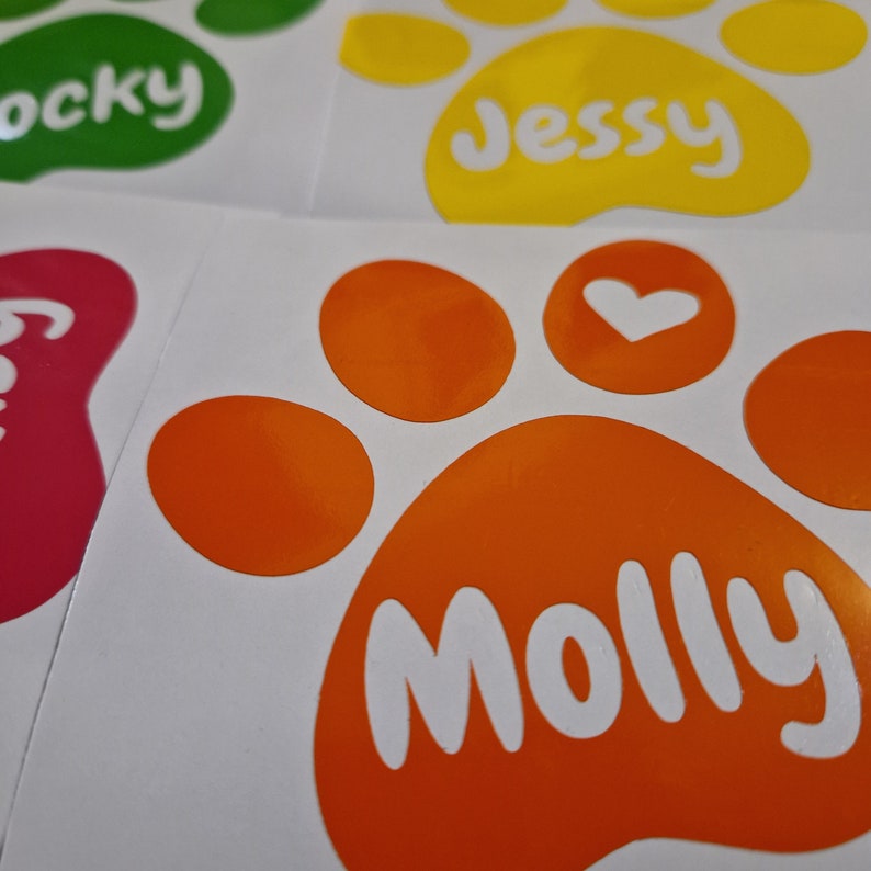 Personalised Dog Paw Vinyl Decal