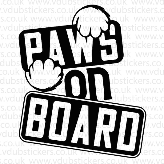 Paws On Board Vinyl Decal