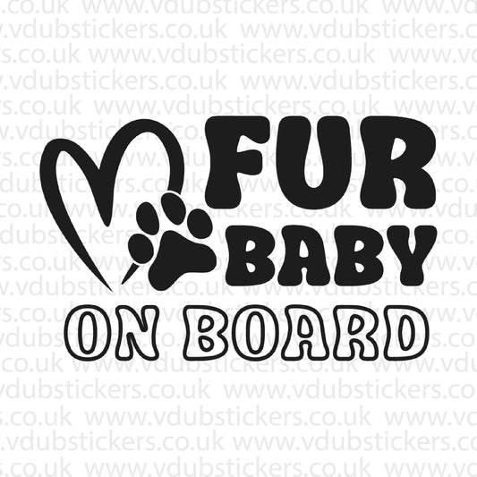 Fur Baby On Board Vinyl Decal