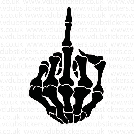 Skeleton Middle Finger Vinyl Decal