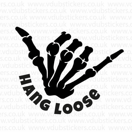 Hang Loose Skeleton Vinyl Decal